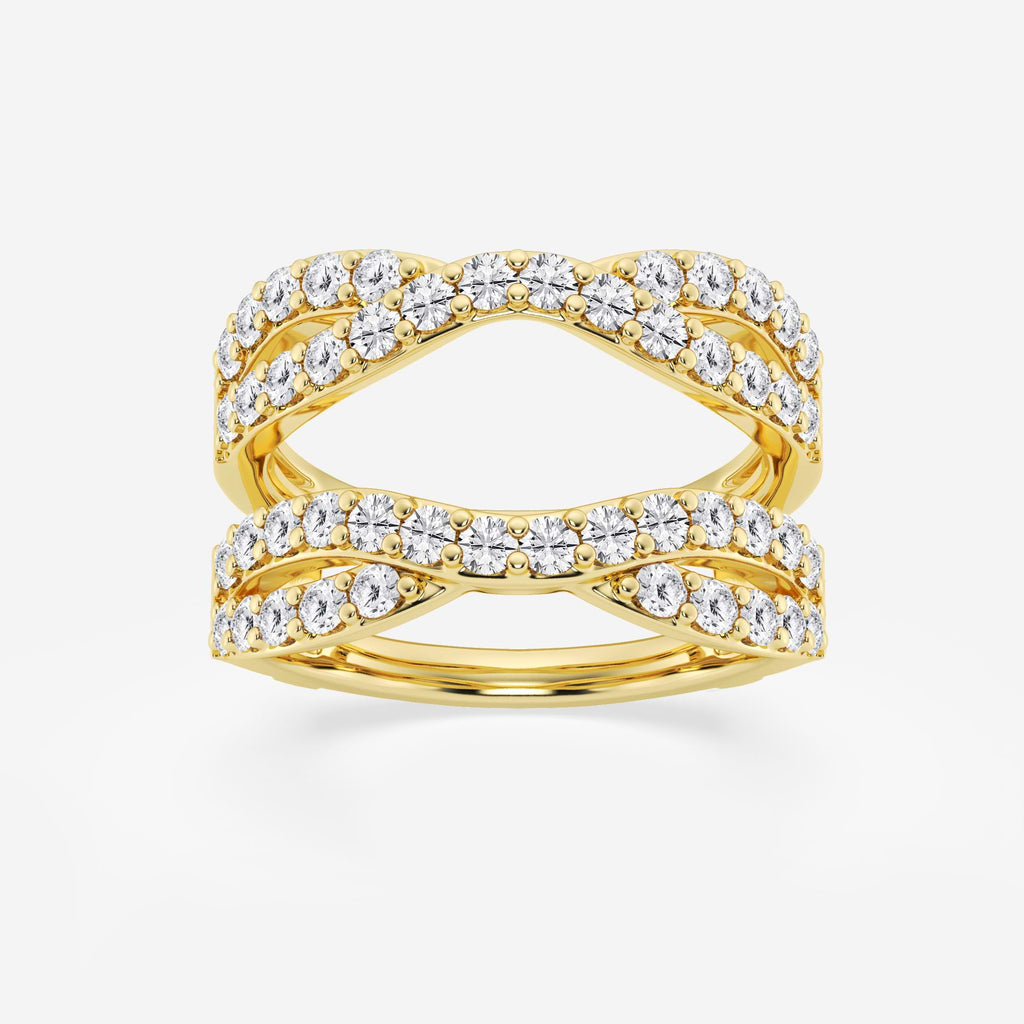 GWA134 - 1 1/2 ctw Round Lab Grown Diamond Crossover Ring Enhancer