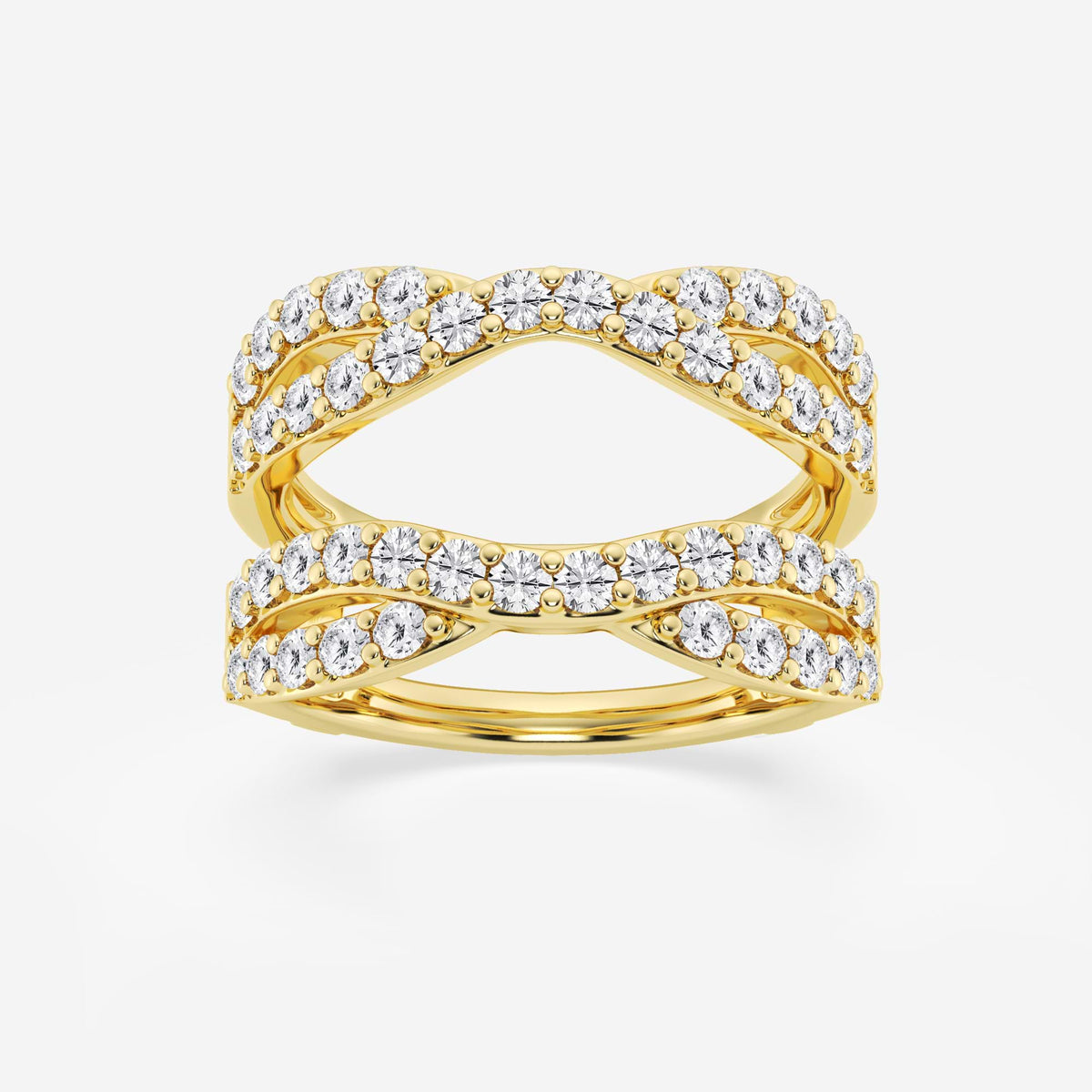 GWA134 - 1 1/2 ctw Round Lab Grown Diamond Crossover Ring Enhancer