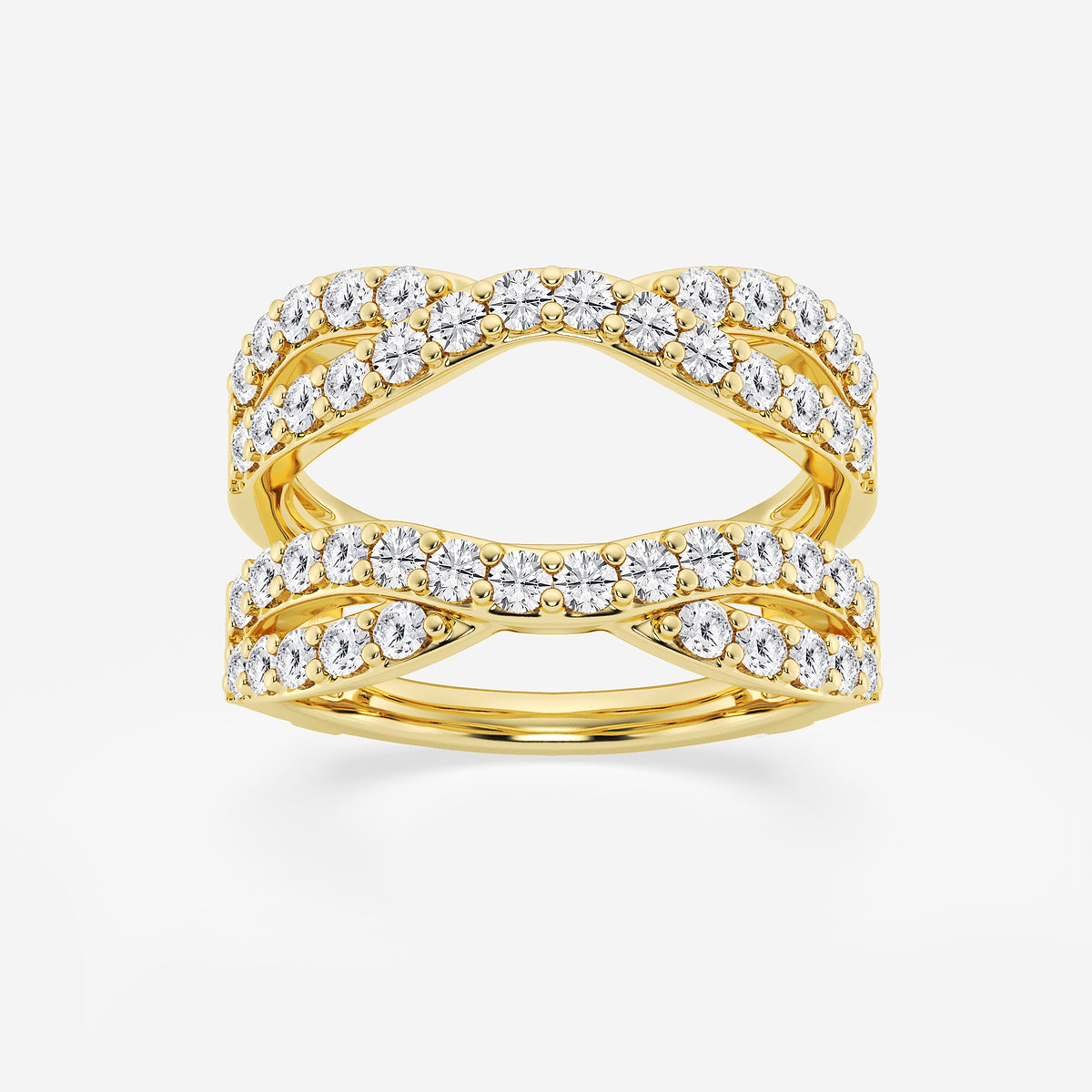 GWA134 - product video for 1 1/2 ctw Round Lab Grown Diamond Crossover Ring Enhancer