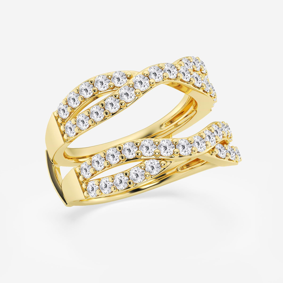 GWA134 - Additional Image 1 for  1 1/2 ctw Round Lab Grown Diamond Crossover Ring Enhancer