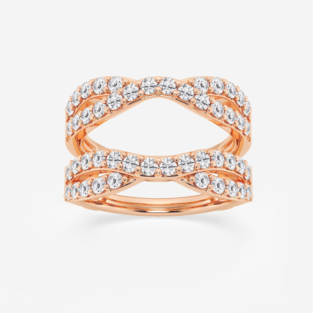 GWA134 - 1 1/2 ctw Round Lab Grown Diamond Crossover Ring Enhancer