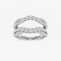 GWA135 - 1 ctw Round Lab Grown Diamond Graduated Crossover Ring Enhancer