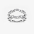 GWA135 - 1 ctw Round Lab Grown Diamond Graduated Crossover Ring Enhancer
