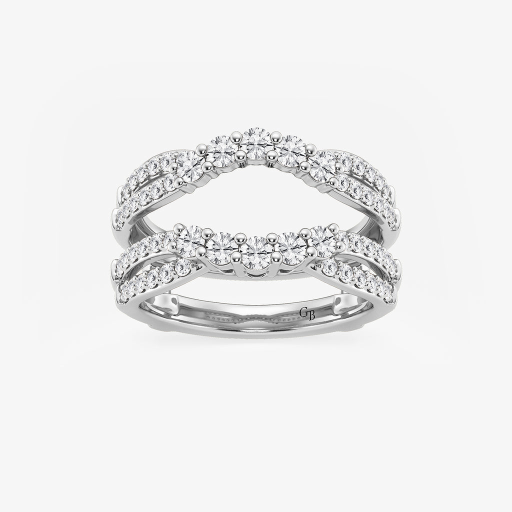 GWA135 - product video for 1 ctw Round Lab Grown Diamond Graduated Crossover Ring Enhancer