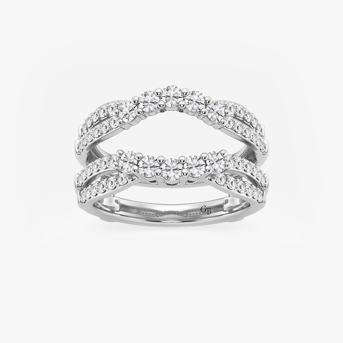 GWA135 - product video for 1 ctw Round Lab Grown Diamond Graduated Crossover Ring Enhancer