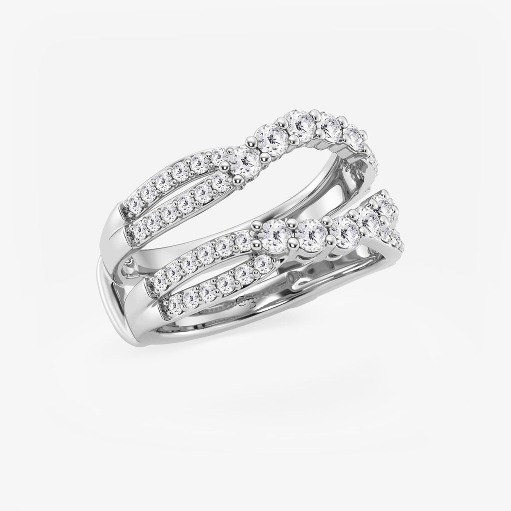 GWA135 - Additional Image 1 for  1 ctw Round Lab Grown Diamond Graduated Crossover Ring Enhancer