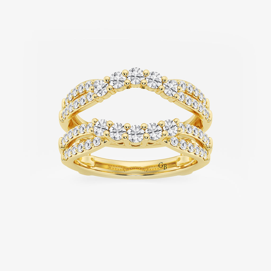 GWA135 - product video for 1 ctw Round Lab Grown Diamond Graduated Crossover Ring Enhancer
