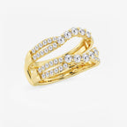 GWA135 - Additional Image 1 for  1 ctw Round Lab Grown Diamond Graduated Crossover Ring Enhancer