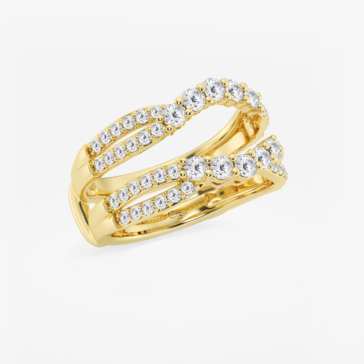 GWA135 - Additional Image 1 for  1 ctw Round Lab Grown Diamond Graduated Crossover Ring Enhancer