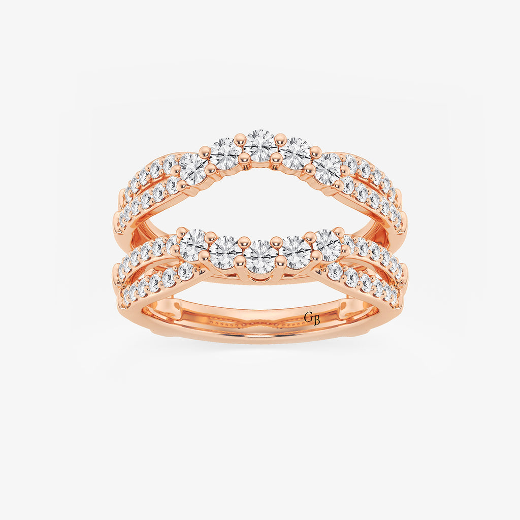 GWA135 - product video for 1 ctw Round Lab Grown Diamond Graduated Crossover Ring Enhancer