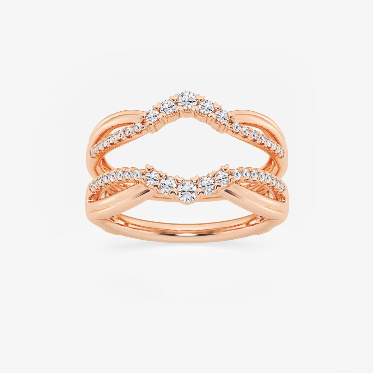 GWA136 - 1/3 ctw Round Lab Grown Diamond Graduated Ring Enhancer