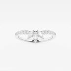 GWA140 - 2/5 ctw Round and Marquise Lab Grown Diamond Chevron Stackable Ring