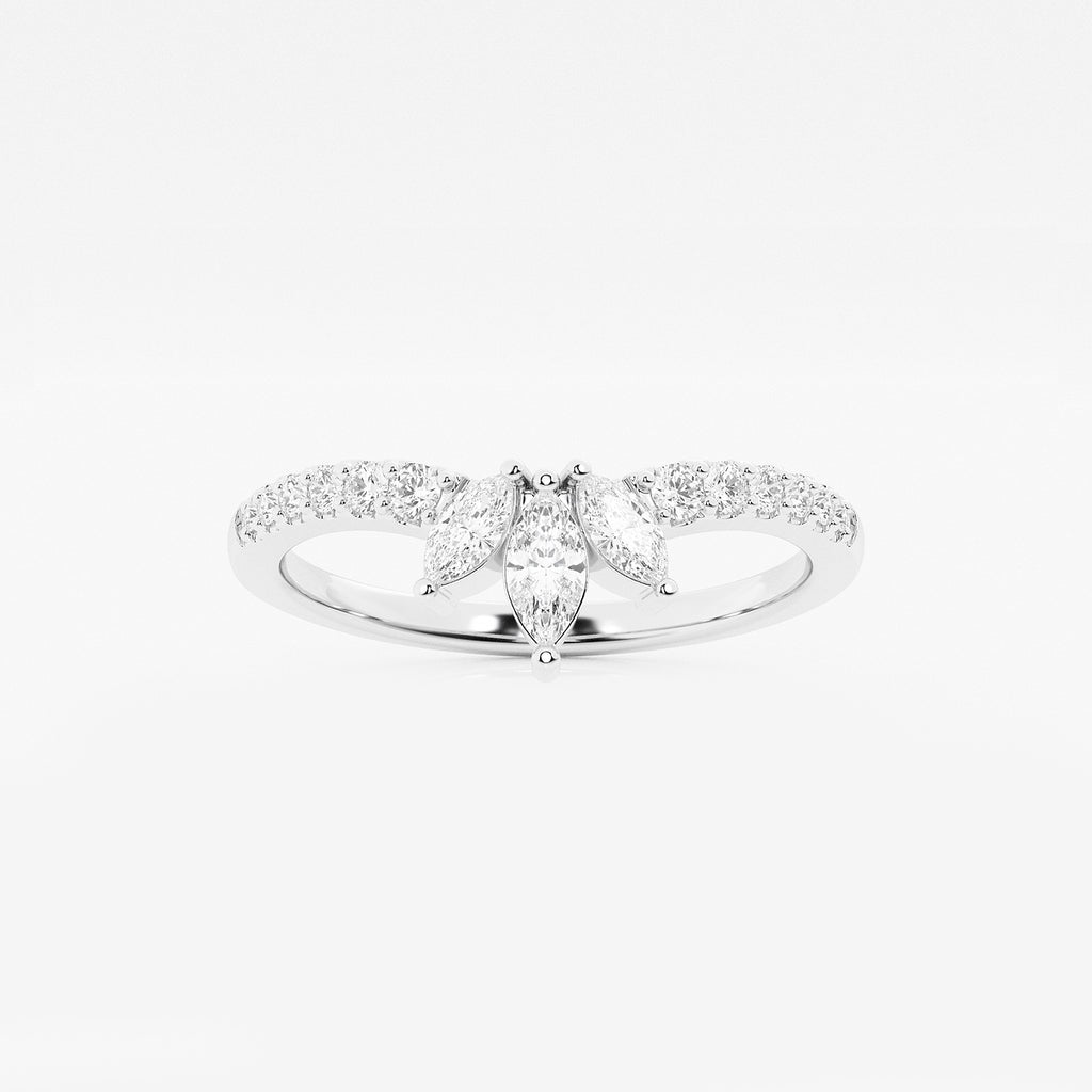 GWA140 - product video for 2/5 ctw Round and Marquise Lab Grown Diamond Chevron Stackable Ring