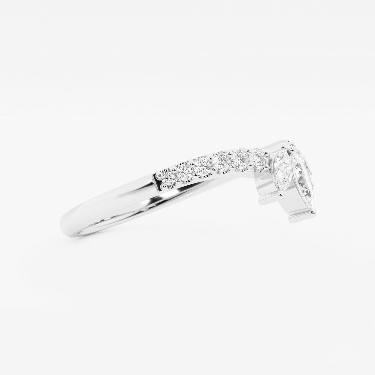 GWA140 - Additional Image 1 for  2/5 ctw Round and Marquise Lab Grown Diamond Chevron Stackable Ring