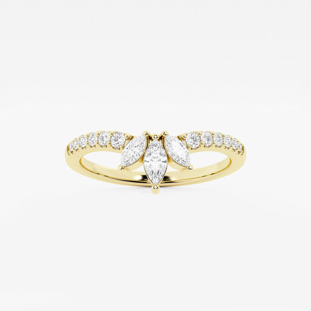 GWA140 - product video for 2/5 ctw Round and Marquise Lab Grown Diamond Chevron Stackable Ring