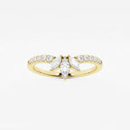 GWA140 - product video for 2/5 ctw Round and Marquise Lab Grown Diamond Chevron Stackable Ring