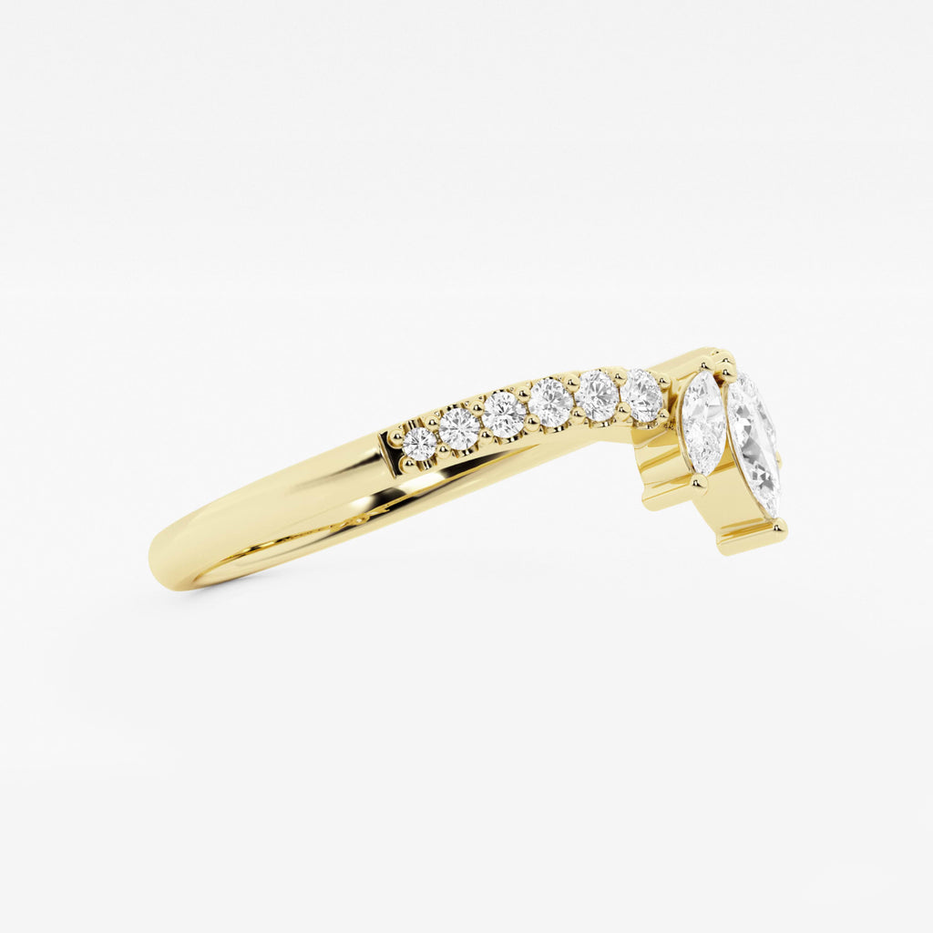 GWA140 - Additional Image 1 for  2/5 ctw Round and Marquise Lab Grown Diamond Chevron Stackable Ring