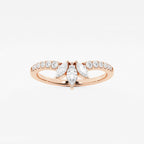 GWA140 - product video for 2/5 ctw Round and Marquise Lab Grown Diamond Chevron Stackable Ring