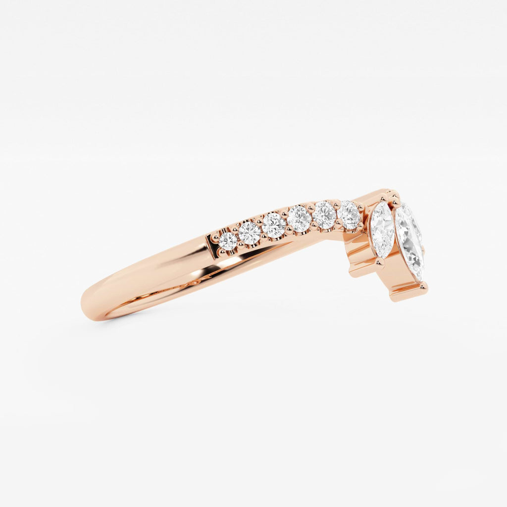 GWA140 - Additional Image 1 for  2/5 ctw Round and Marquise Lab Grown Diamond Chevron Stackable Ring
