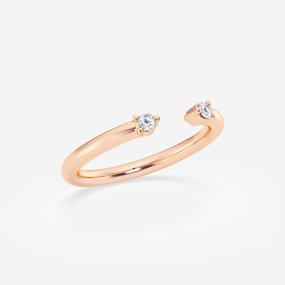 GWA142 - Additional Image 1 for  1/10 ctw Round Lab Grown Diamond Nesting Two Stone Wedding Band