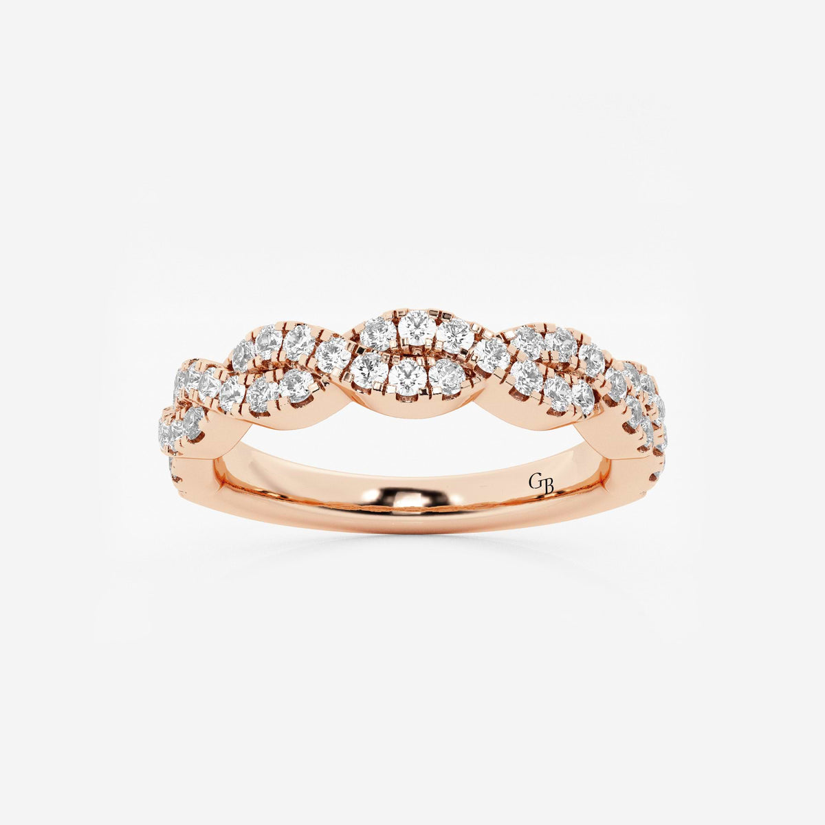 GWA143 - 1/2 ctw Round Lab Grown Diamond Infinity Twist Wedding Band