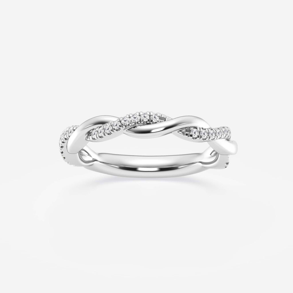 GWA144 - 1/8 ctw Round Lab Grown Diamond Twist Wedding Band