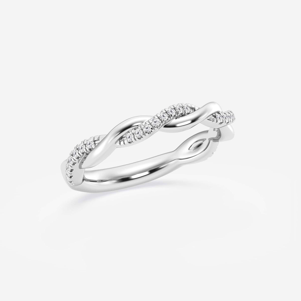 GWA144 - Additional Image 1 for  1/8 ctw Round Lab Grown Diamond Twist Wedding Band