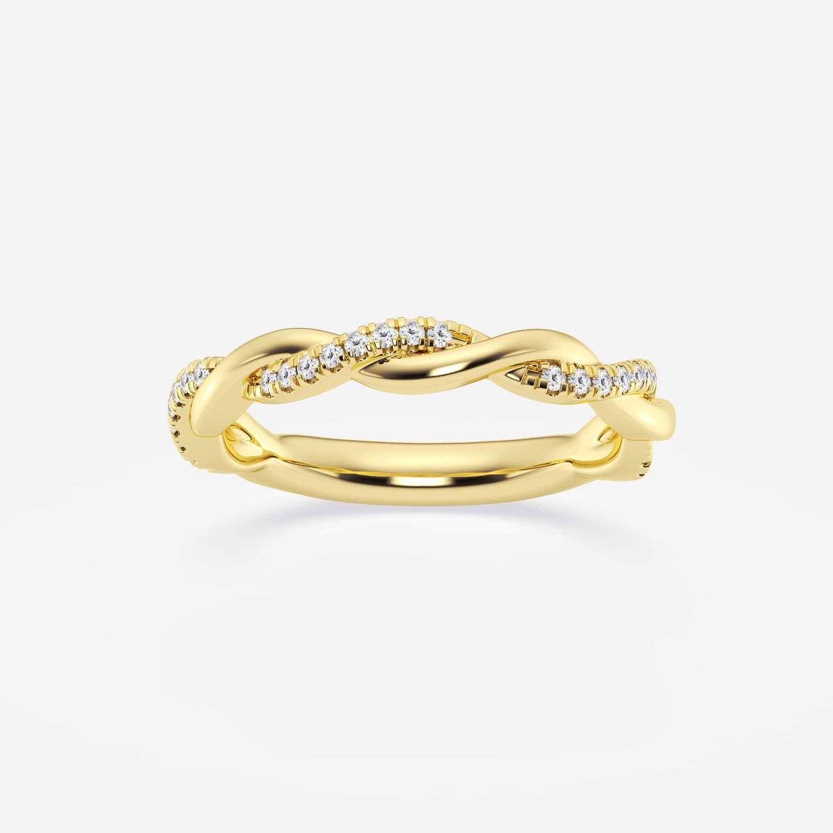 GWA144 - 1/8 ctw Round Lab Grown Diamond Twist Wedding Band