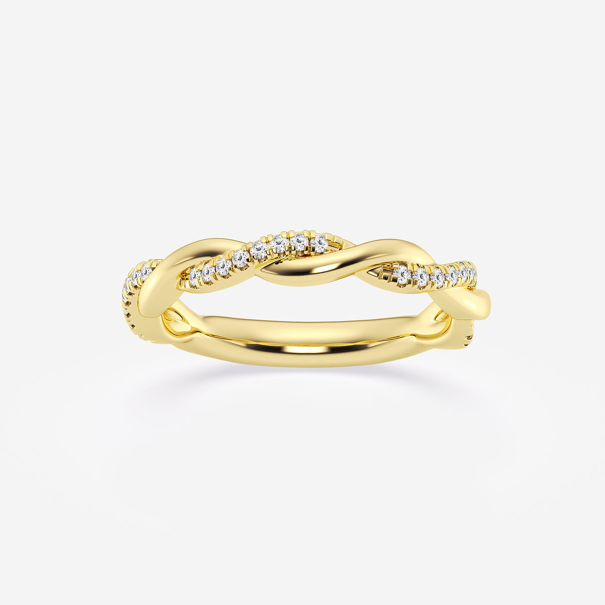 GWA144 - product video for 1/8 ctw Round Lab Grown Diamond Twist Wedding Band