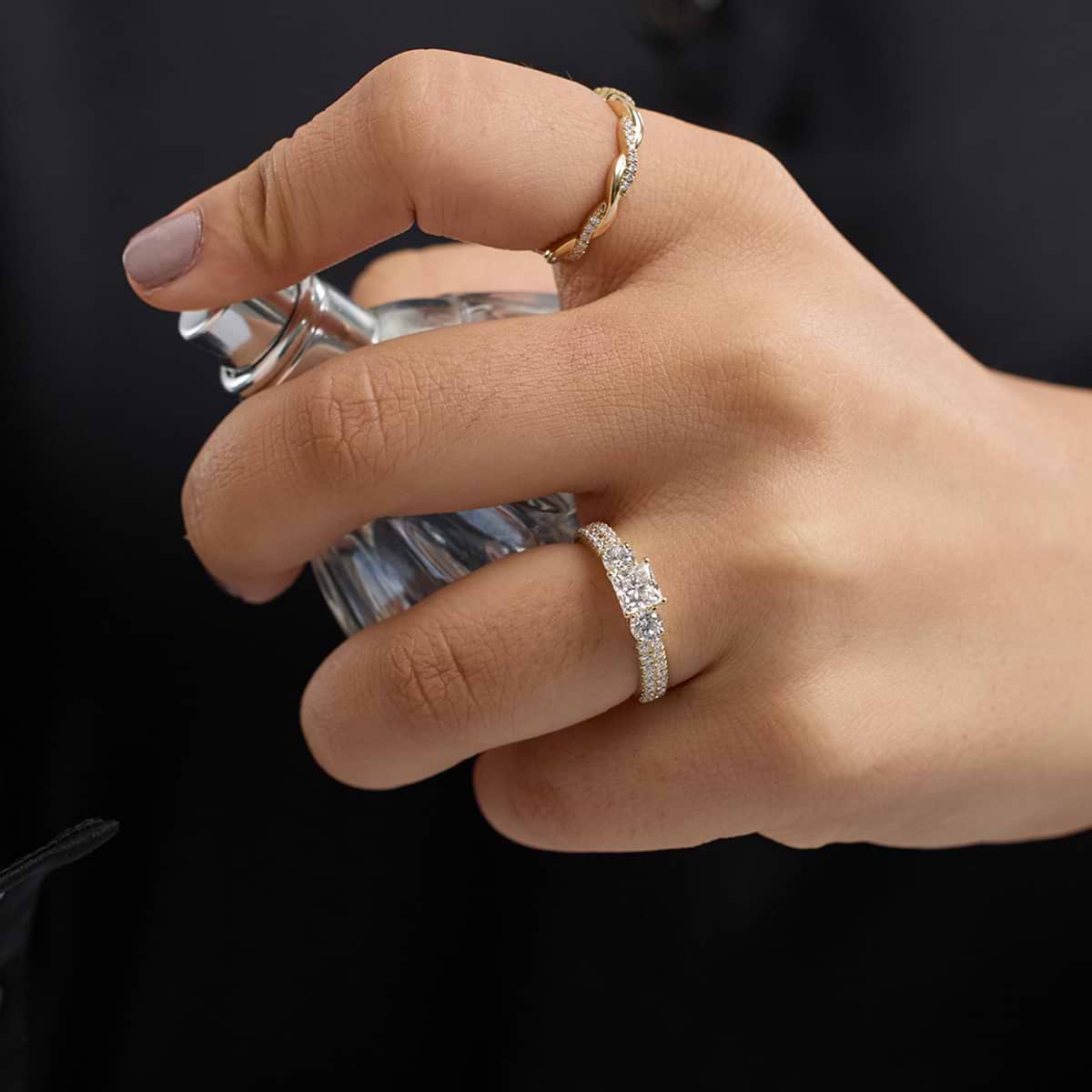 GWA144 - Additional Image 2 for  1/8 ctw Round Lab Grown Diamond Twist Wedding Band