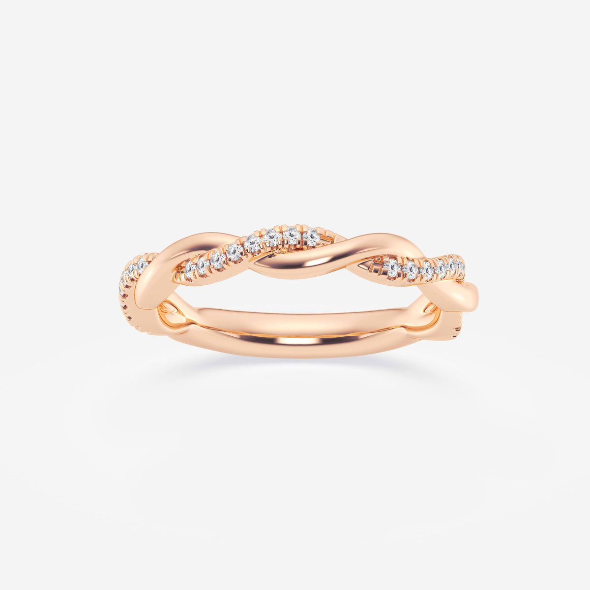 GWA144 - 1/8 ctw Round Lab Grown Diamond Twist Wedding Band