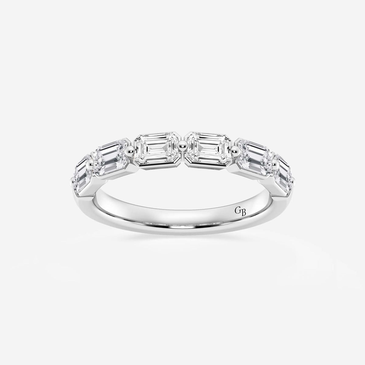 GWA145 - 1 1/2 ctw Emerald Lab Grown Diamond Floating Anniversary Band