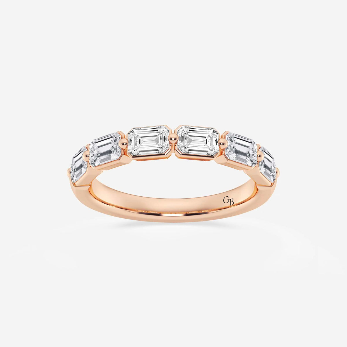 GWA145 - 1 1/2 ctw Emerald Lab Grown Diamond Floating Anniversary Band