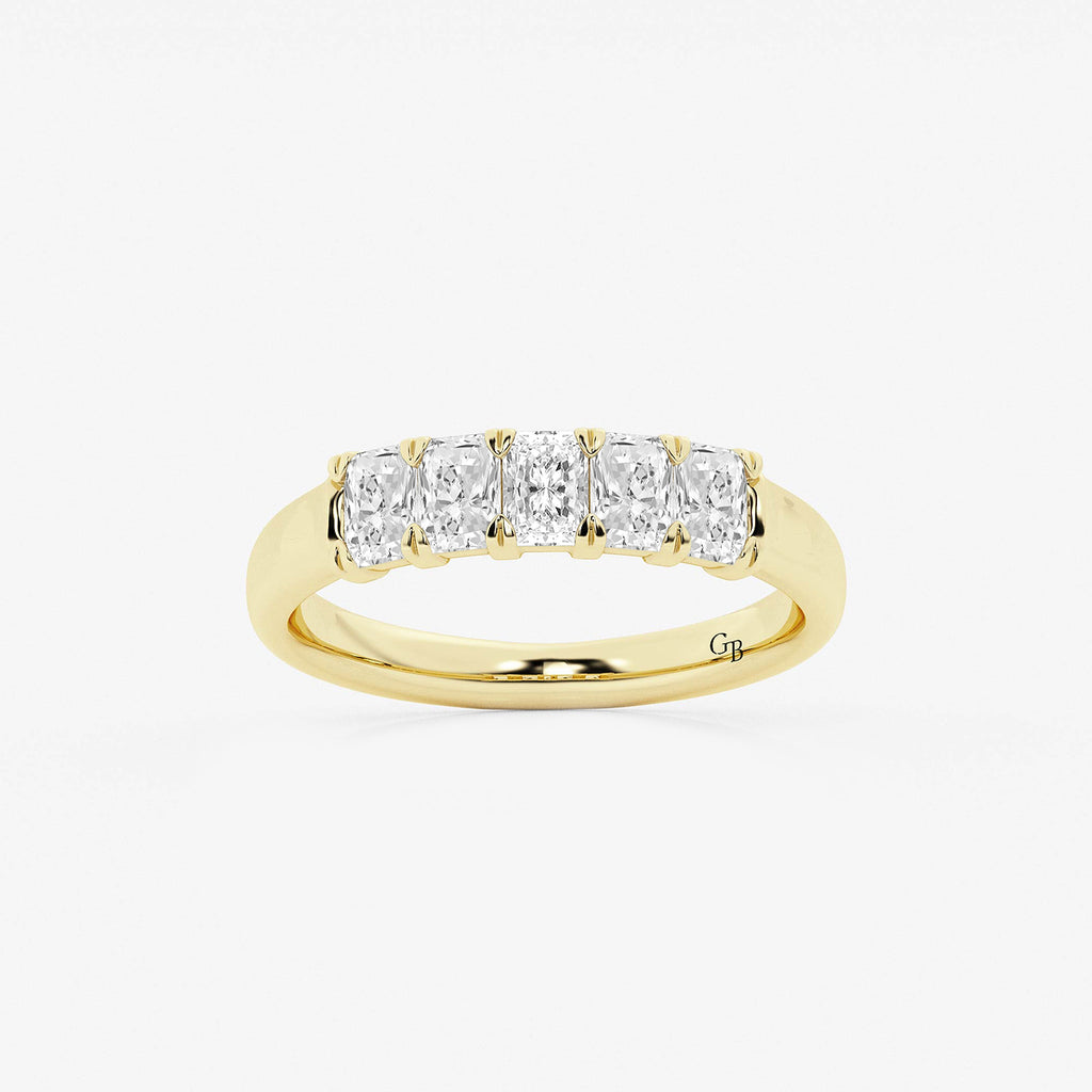 GWA146 - product video for 3/4 ctw Radiant Lab Grown Diamond Five-Stone Anniversary Band
