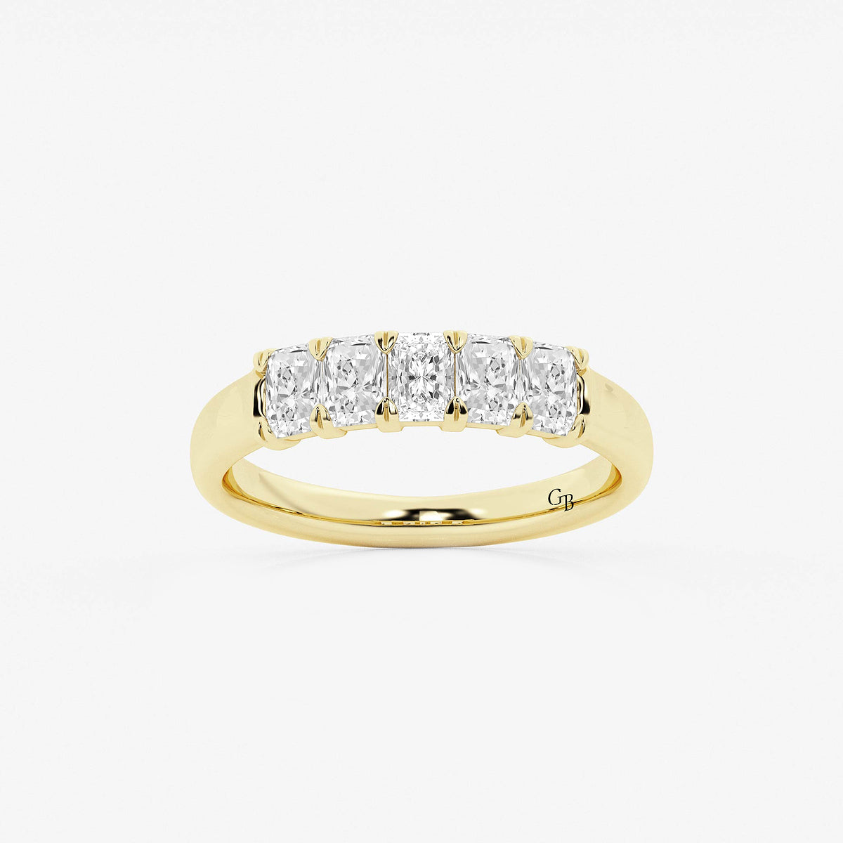 GWA146 - product video for 3/4 ctw Radiant Lab Grown Diamond Five-Stone Anniversary Band