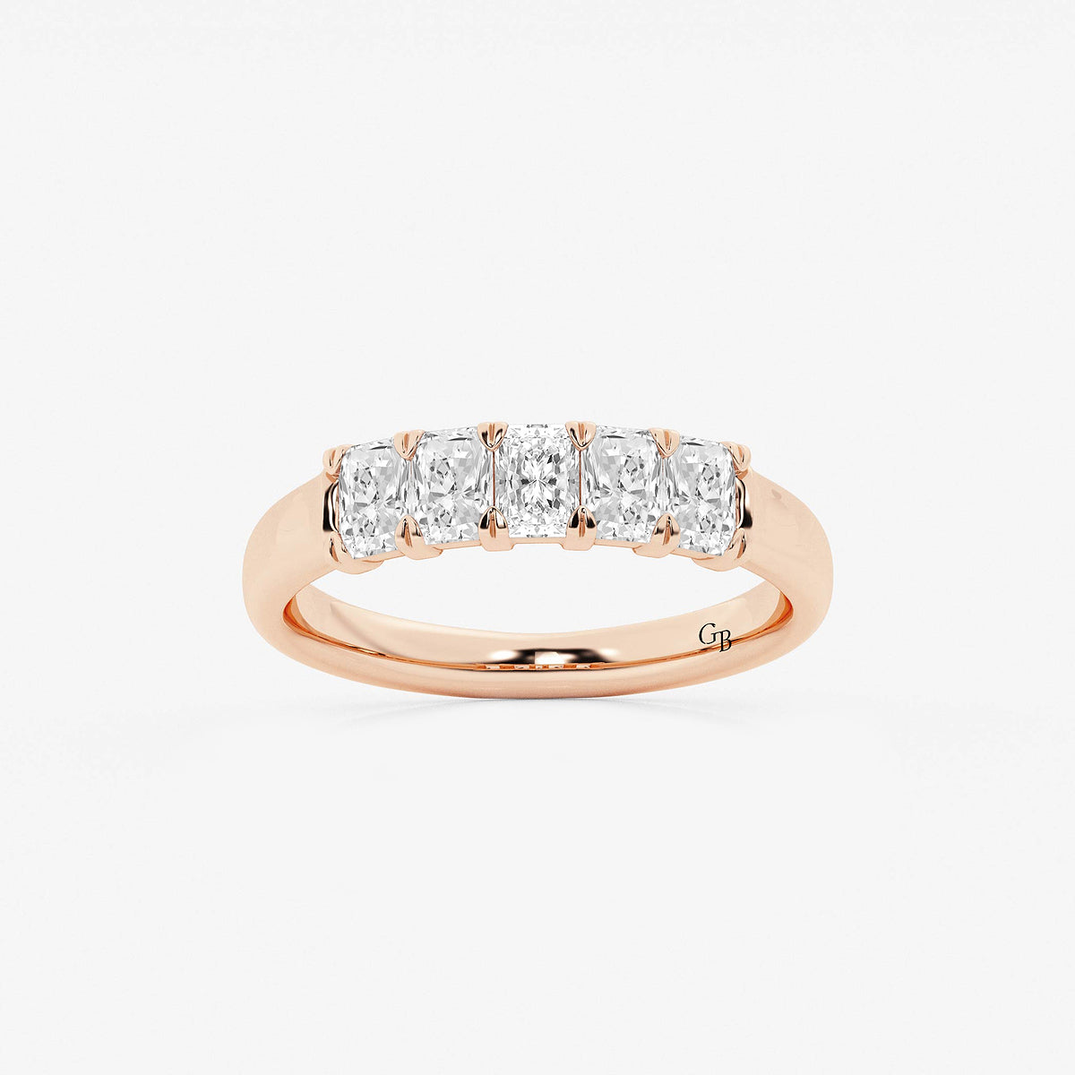 GWA146 - product video for 3/4 ctw Radiant Lab Grown Diamond Five-Stone Anniversary Band