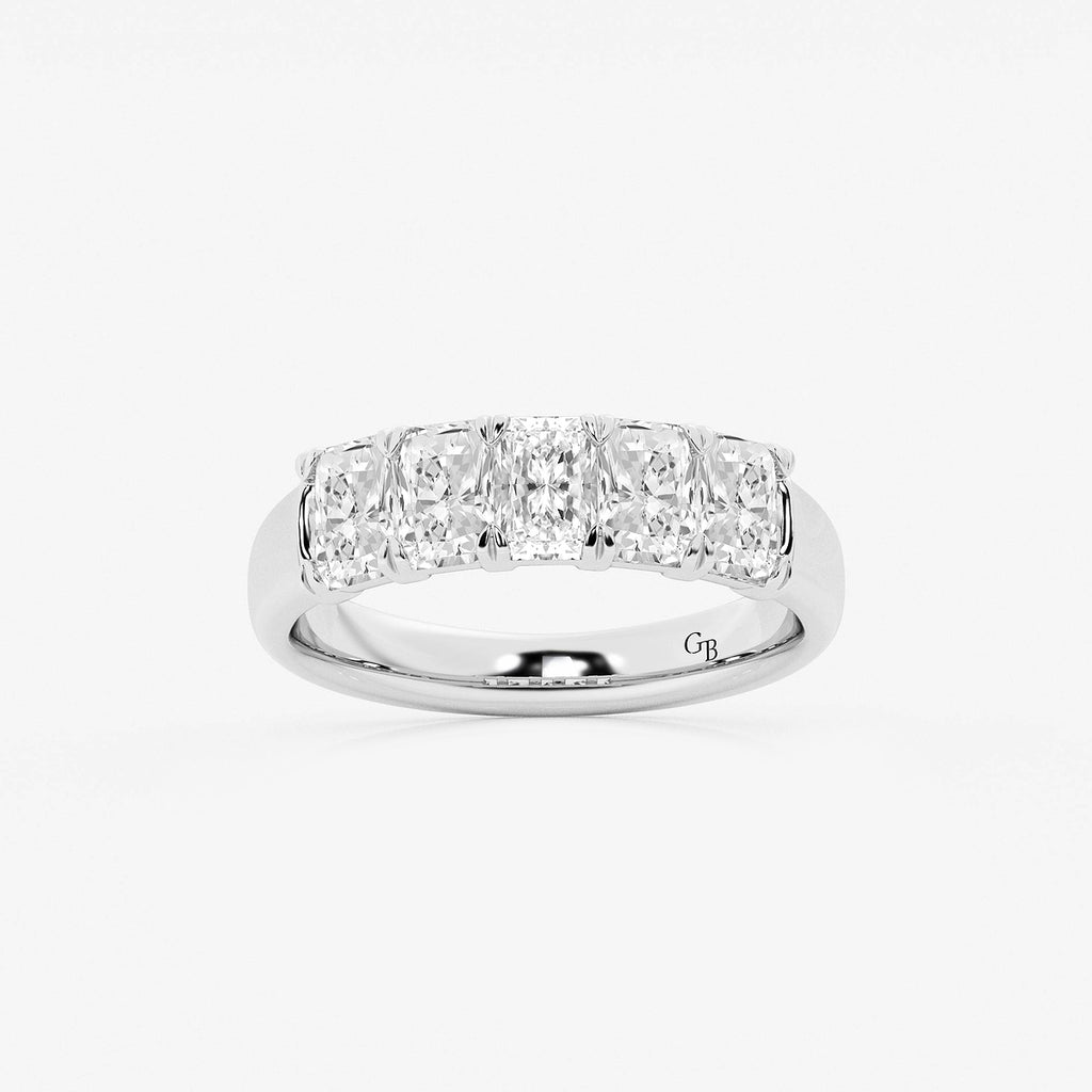 GWA146 - product video for 1 5/8 ctw Radiant Lab Grown Diamond Five-Stone Anniversary Band