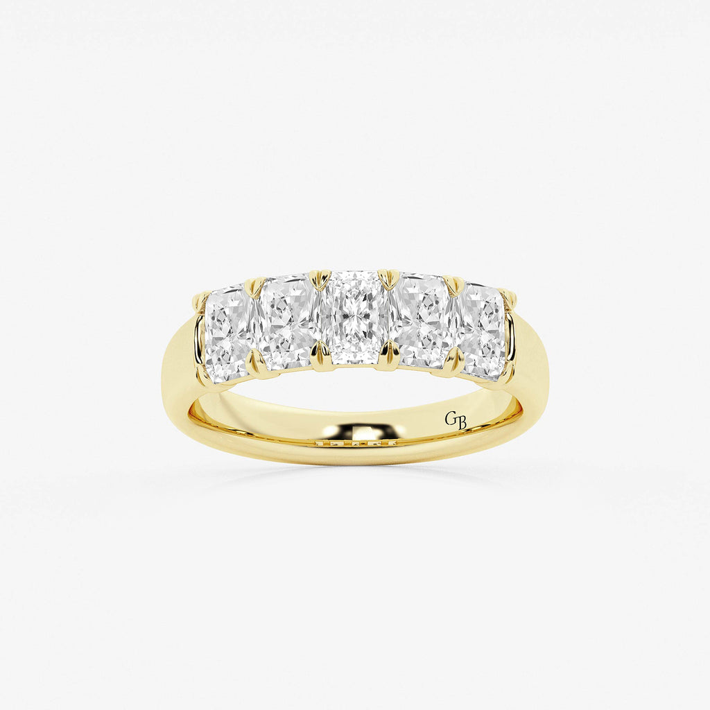 GWA146 - product video for 1 5/8 ctw Radiant Lab Grown Diamond Five-Stone Anniversary Band