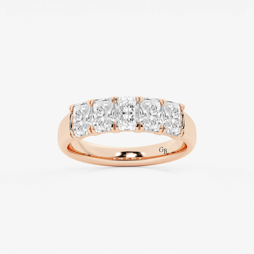 GWA146 - product video for 1 5/8 ctw Radiant Lab Grown Diamond Five-Stone Anniversary Band