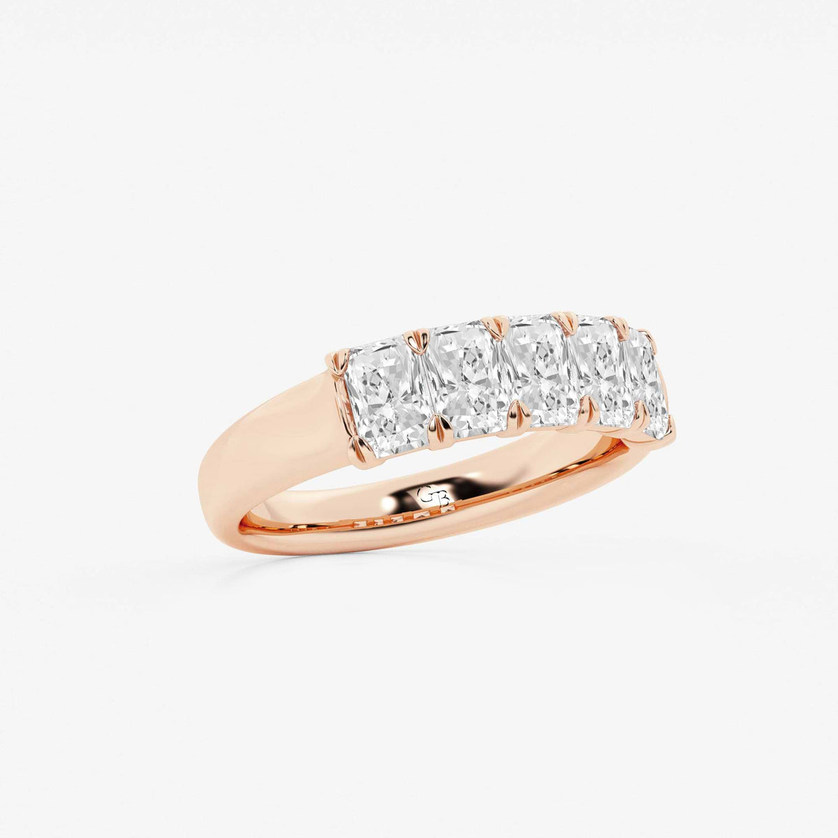 GWA146 - Additional Image 1 for  1 5/8 ctw Radiant Lab Grown Diamond Five-Stone Anniversary Band