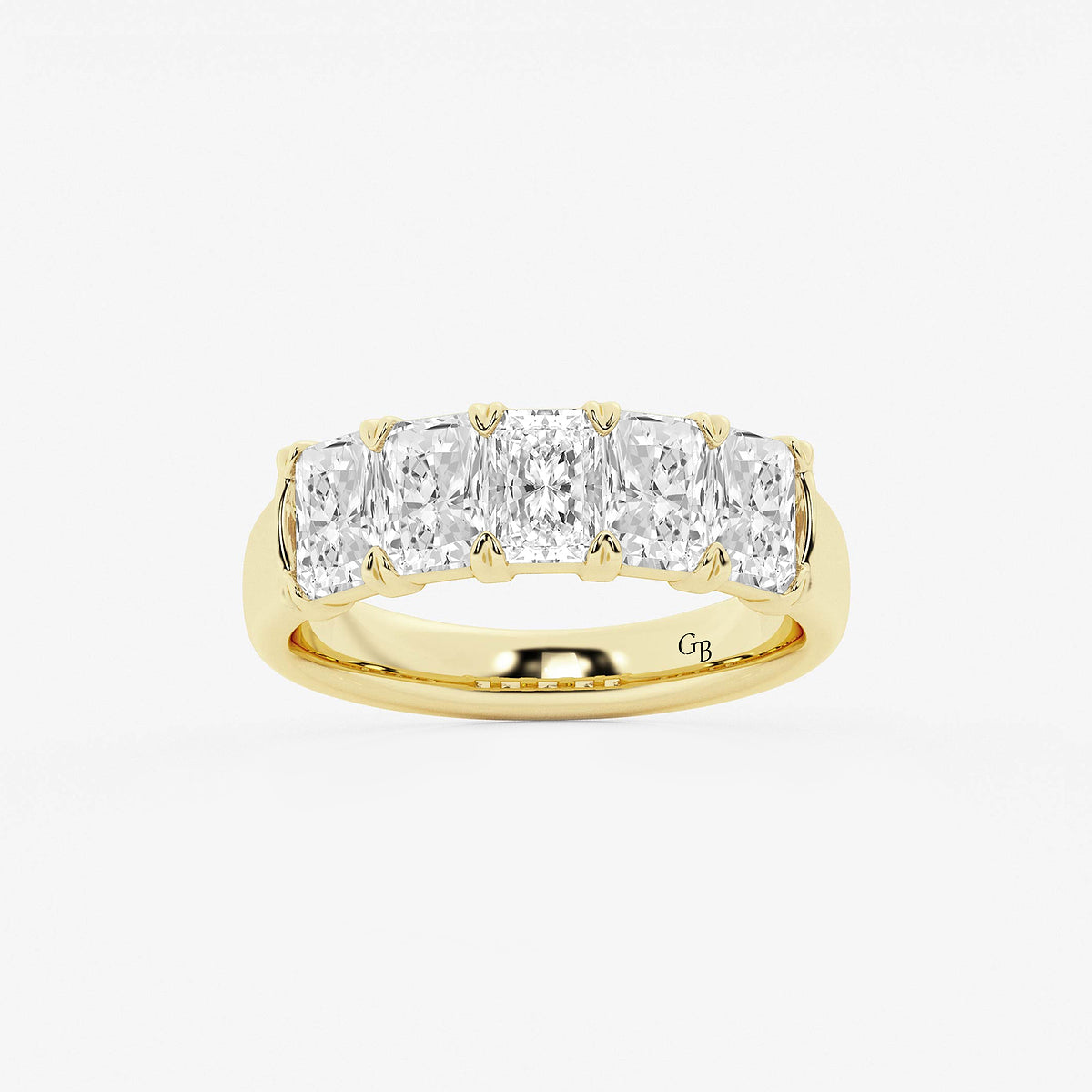 GWA146 - product video for 2 3/8 ctw Radiant Lab Grown Diamond Five-Stone Anniversary Band