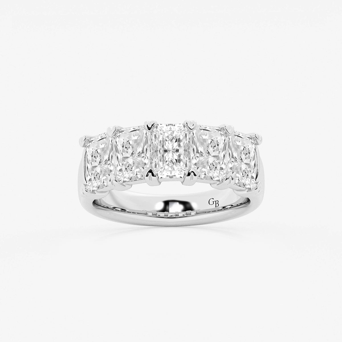 GWA146 - product video for 3 ctw Radiant Lab Grown Diamond Five-Stone Anniversary Band