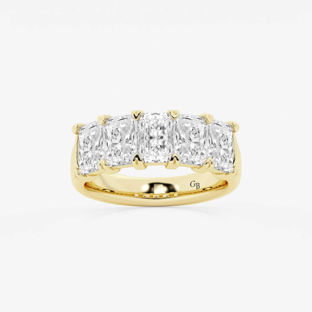 GWA146 - 3 ctw Radiant Lab Grown Diamond Five-Stone Anniversary Band