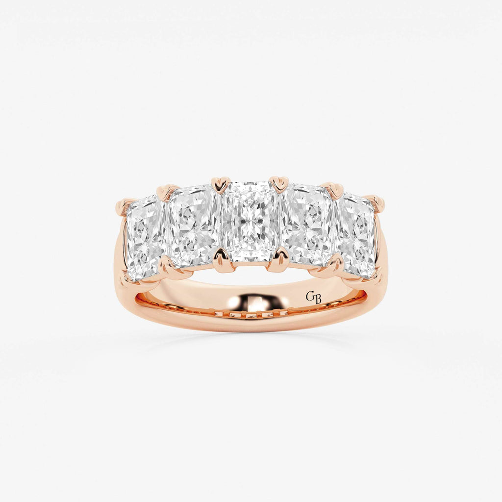 GWA146 - 3 ctw Radiant Lab Grown Diamond Five-Stone Anniversary Band