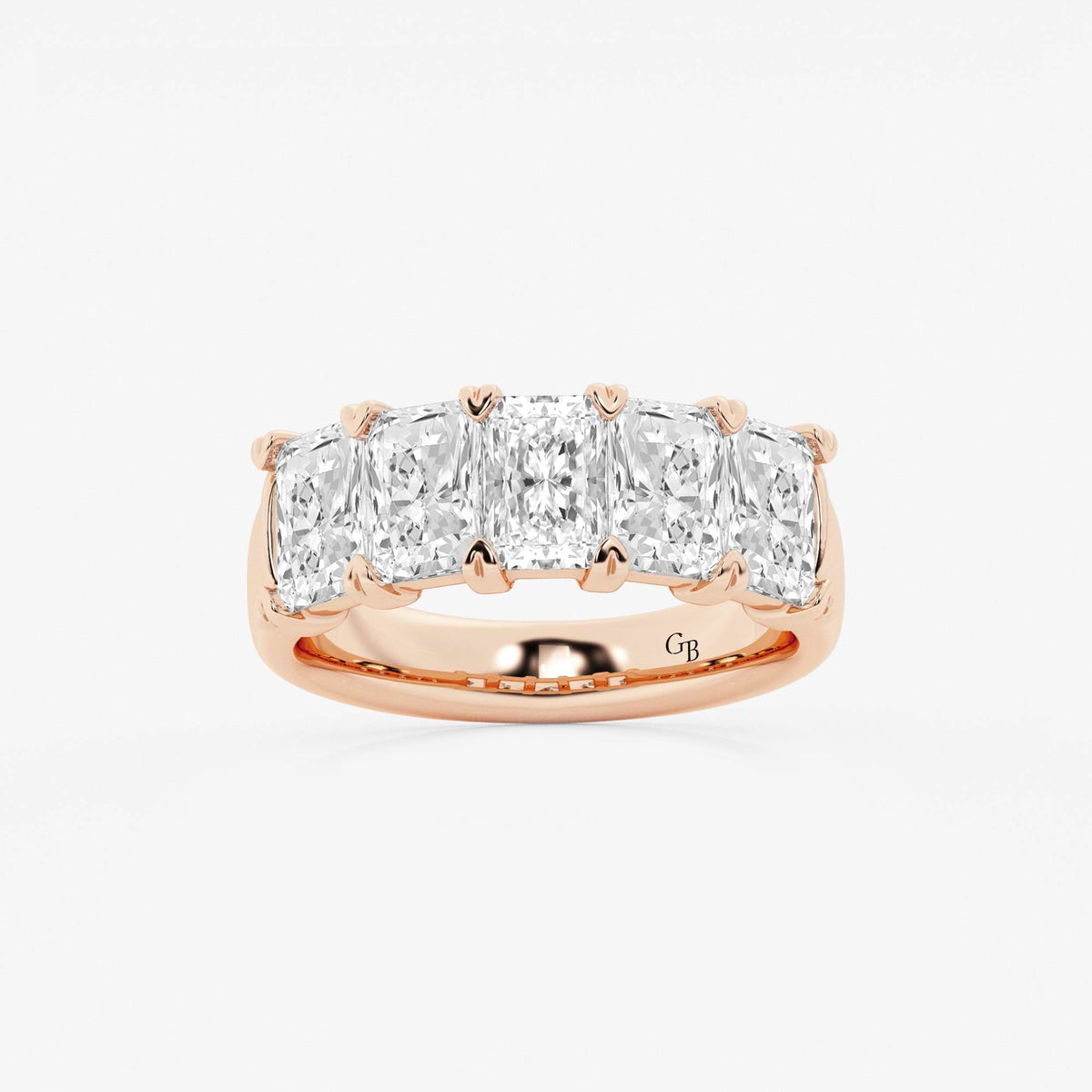 GWA146 - 3 ctw Radiant Lab Grown Diamond Five-Stone Anniversary Band