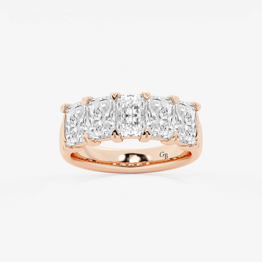 GWA146 - product video for 3 ctw Radiant Lab Grown Diamond Five-Stone Anniversary Band