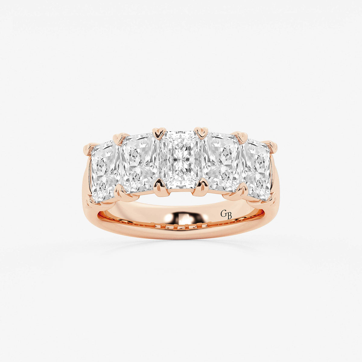 GWA146 - product video for 3 ctw Radiant Lab Grown Diamond Five-Stone Anniversary Band