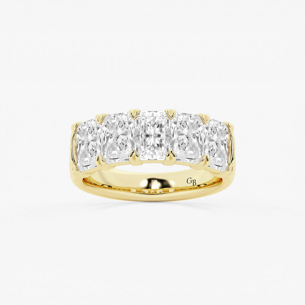 GWA146 - 4 ctw Radiant Lab Grown Diamond Five-Stone Anniversary Band