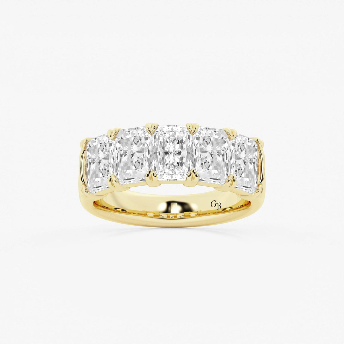 GWA146 - 4 ctw Radiant Lab Grown Diamond Five-Stone Anniversary Band