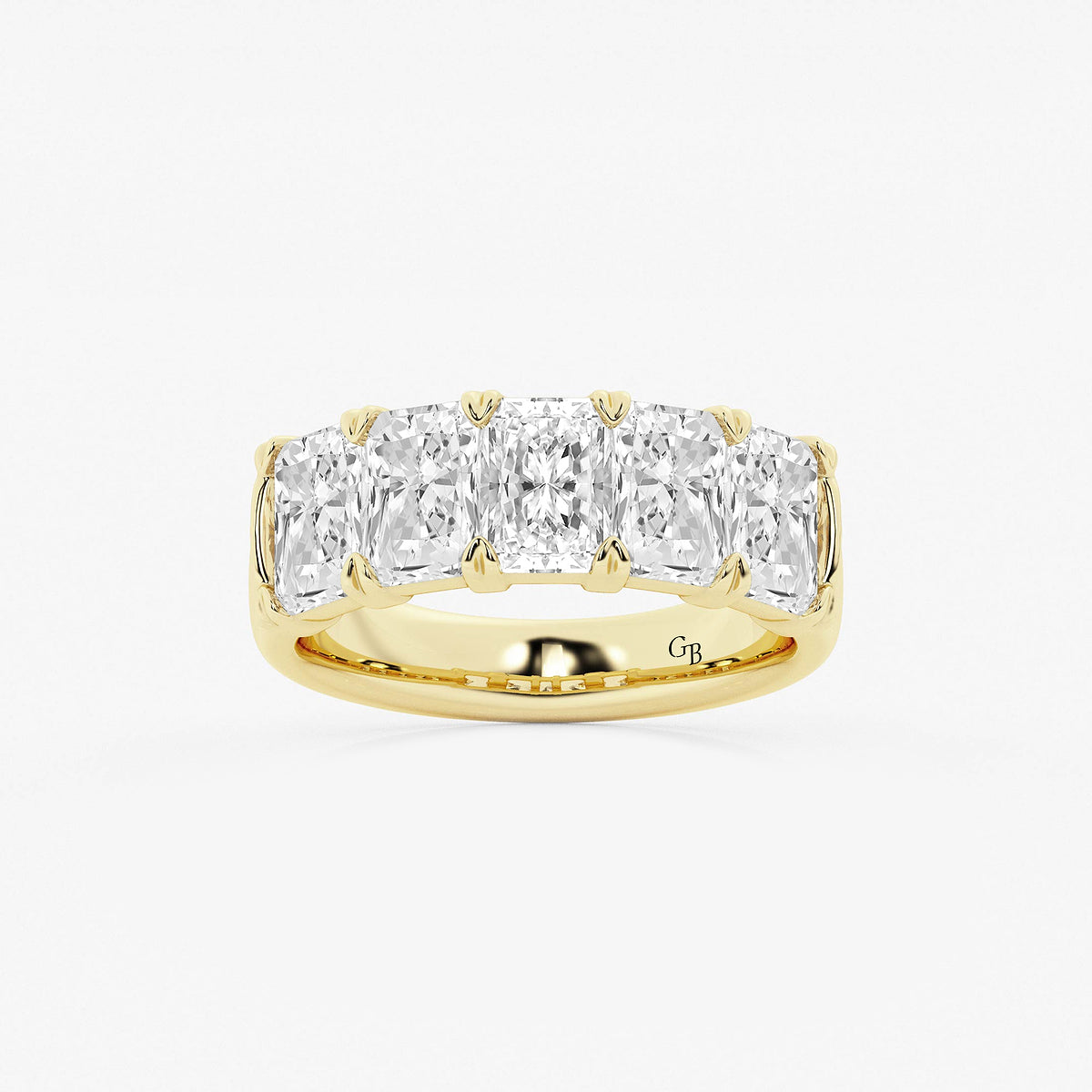 GWA146 - product video for 4 ctw Radiant Lab Grown Diamond Five-Stone Anniversary Band
